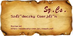 Szádeczky Cserjén névjegykártya