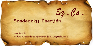 Szádeczky Cserjén névjegykártya